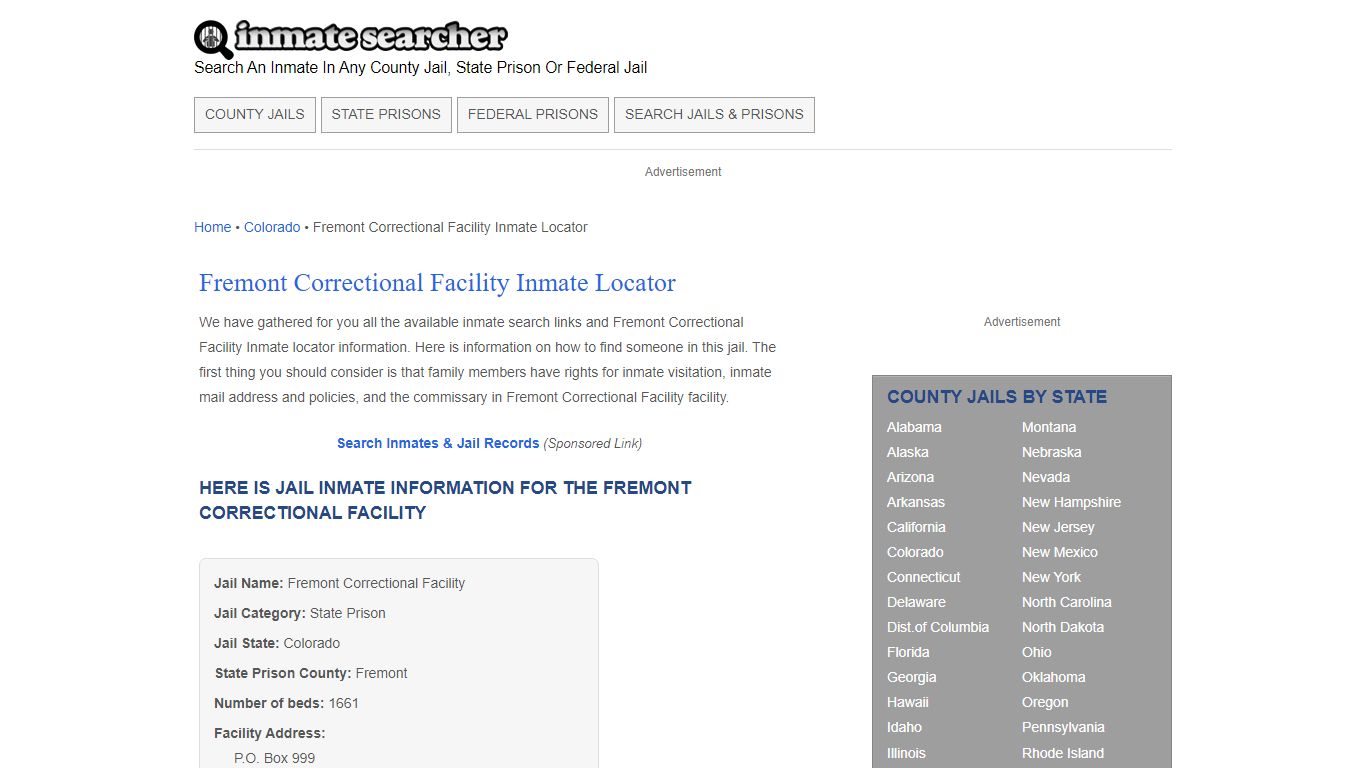 Fremont Correctional Facility Inmate Locator - Inmate Searcher